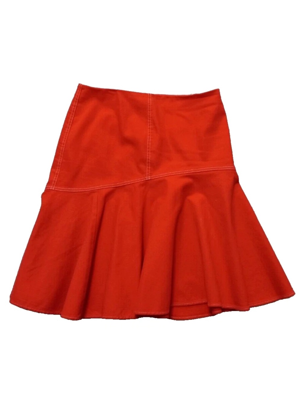 Lauren Ralph Lauren Red A-Line Fit Flared Skirt size 4 cotton side zip